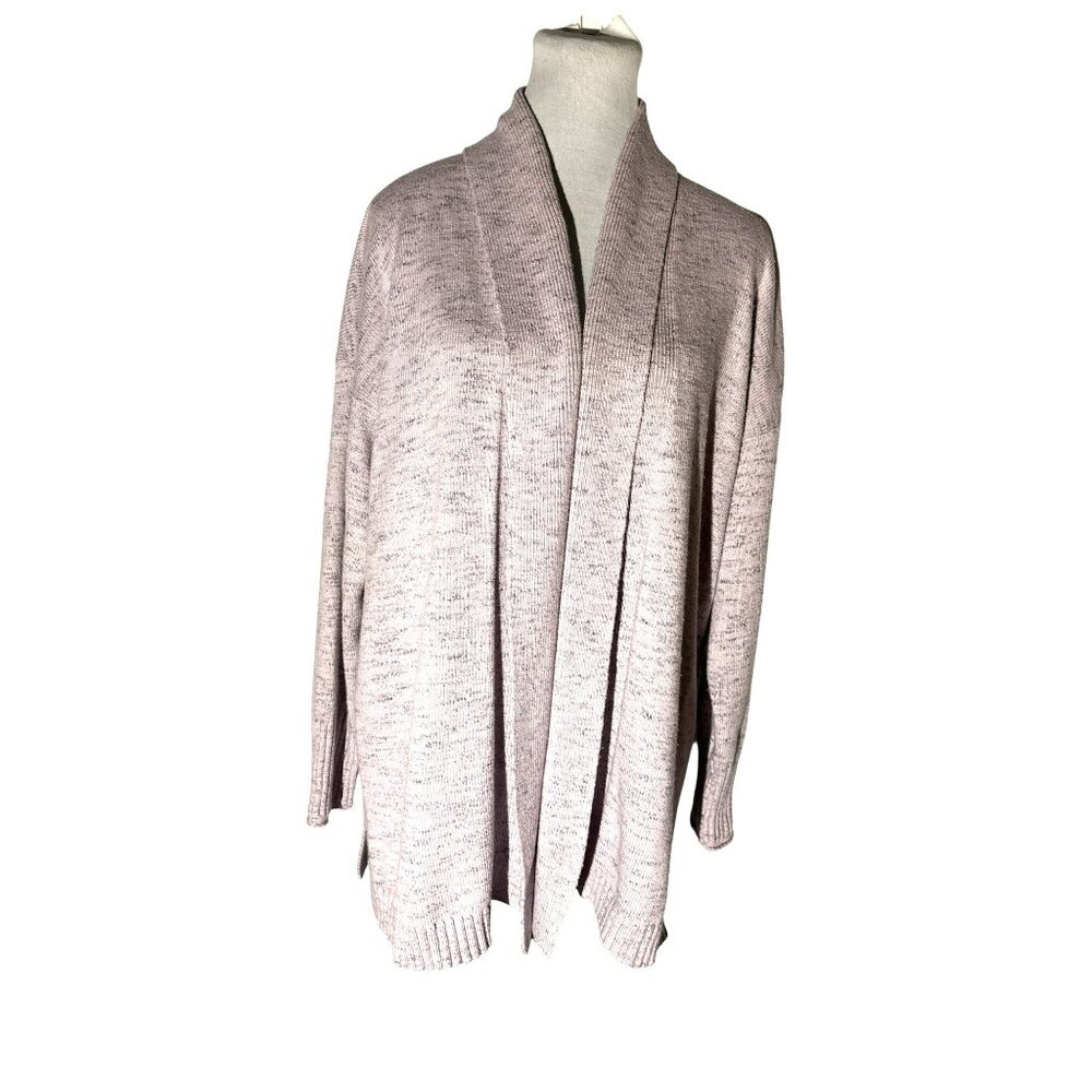 J. Jill Wearever Collection Open Front Cotton Blend Cardigan Sweater Size L